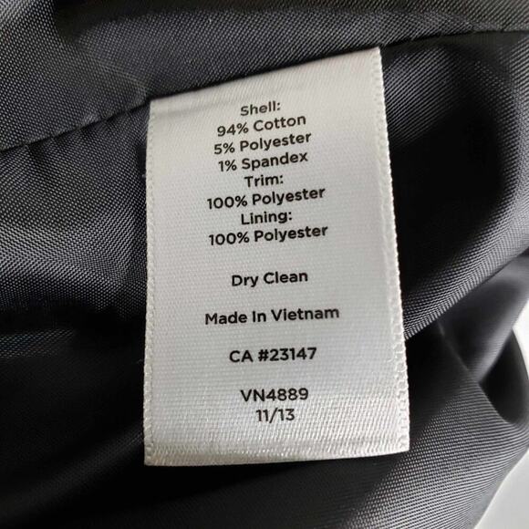 Talbots Blazer Jacket Womens Size 8 P Petite Stretch Button Cotton Black Crop - Picture 5 of 7